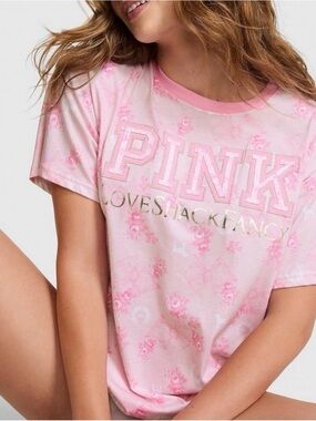 PINK LoveShackFancy Graphic Logo Pink Tee
